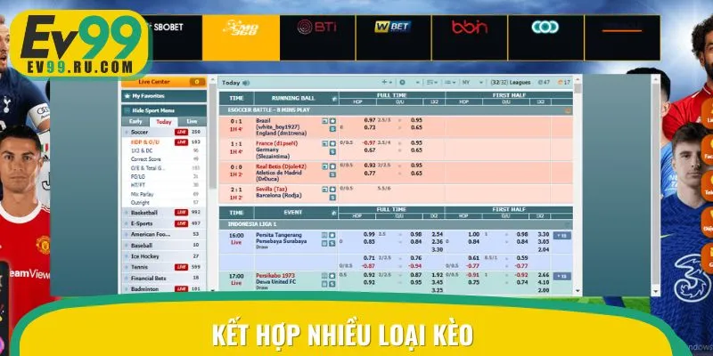 Sử dụng kết hợp nhiều loại kèo khi đặt cược