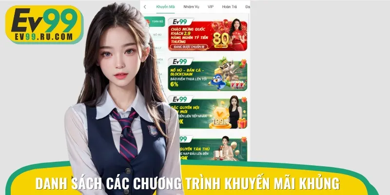 Các chương trình khuyến mãi HOT đang được EV99 triển khai